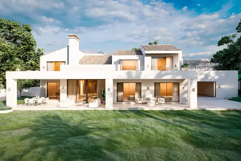 Proyecto Incosol (Marbella): villa blanca con jardín
