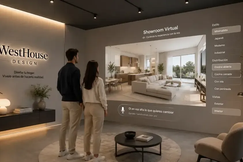 Showroom virtual con presentación interactiva de vivienda