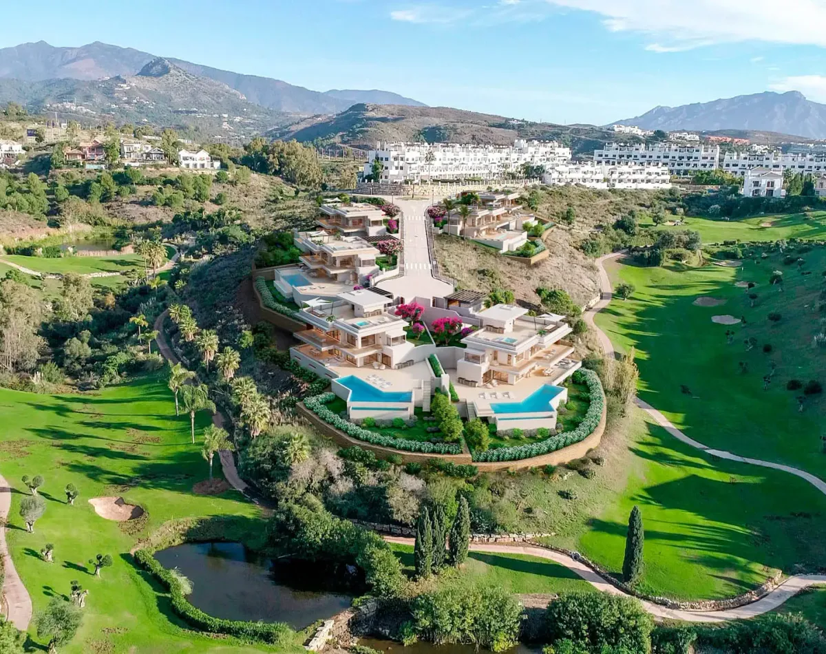 La Resina: vista aérea del conjunto residencial junto al campo de golf