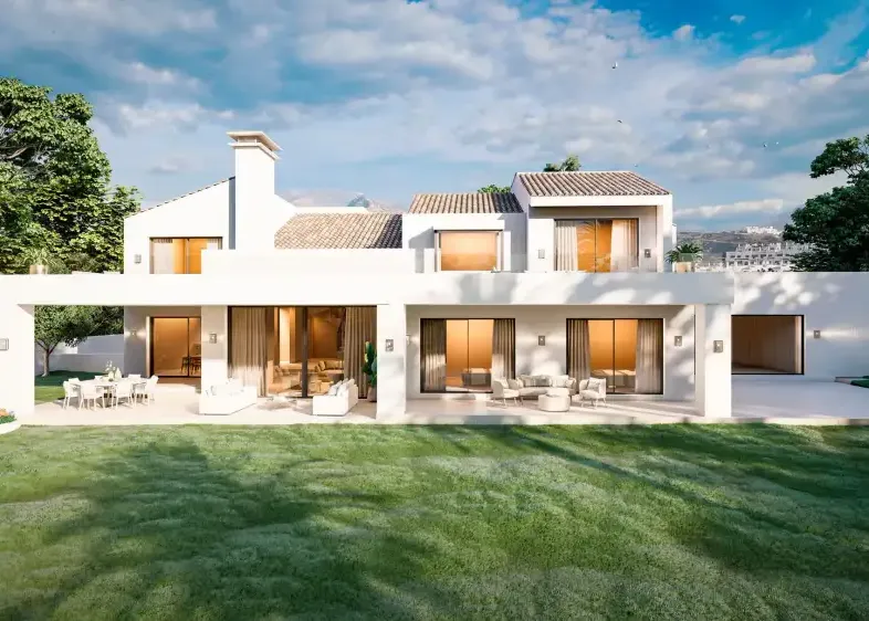 Incosol project (Marbella): white villa with garden