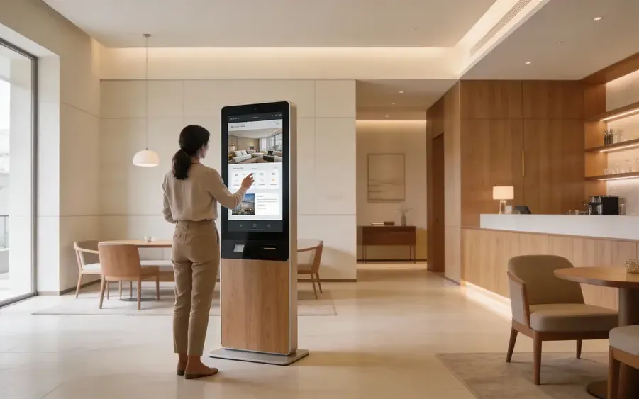 Placely: touch kiosk with an AI assistant in a hotel reception