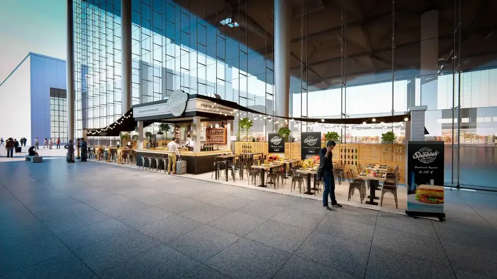 Bar BeerShooter en terminal acristalada