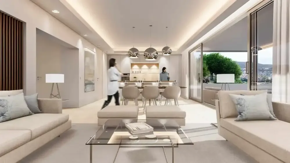 La Resina: salón comedor luminoso con ventanal