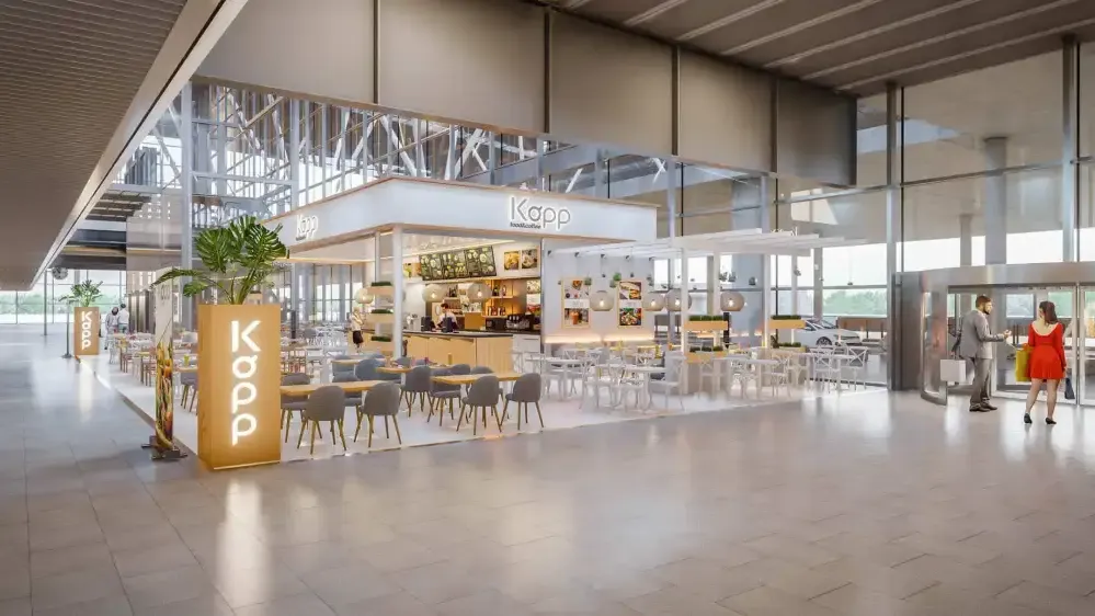 Cafetería Kopp en vestíbulo de terminal