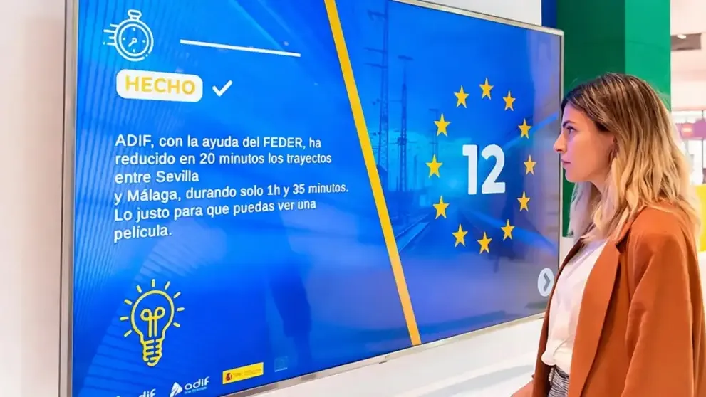ADIF and EU funds: information screen about ERDF funding