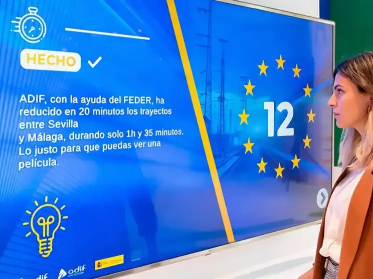 Quiz interactivo de MITMA: pregunta resuelta sobre fondos FEDER y contador de estrellas