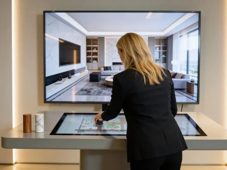 VLI Commander: pantalla de 60" con interior fotorrealista y pantalla táctil para recorrer la vivienda