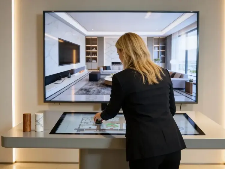 VLI Commander: pantalla de 60" con interior fotorrealista y pantalla táctil para recorrer la vivienda