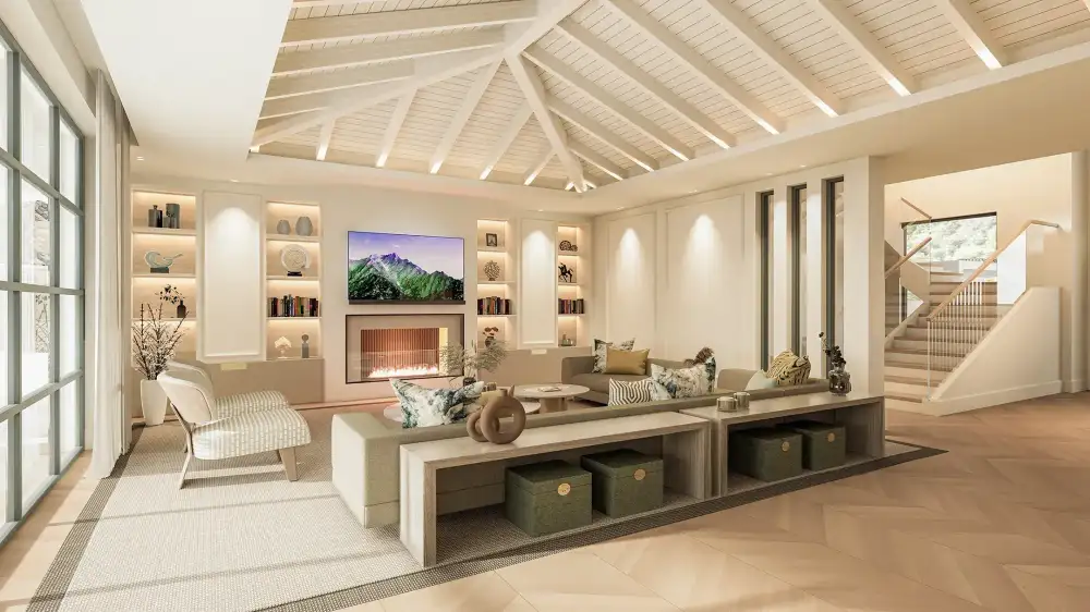 Salón lujo render interior